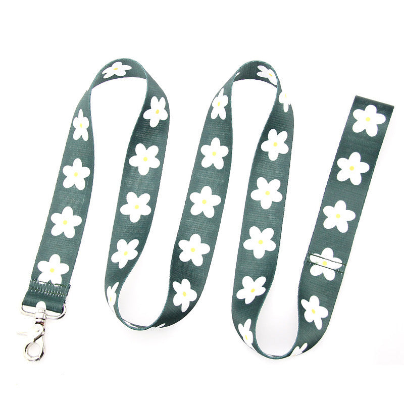 White flowers Vest-style Adult Dog Leash