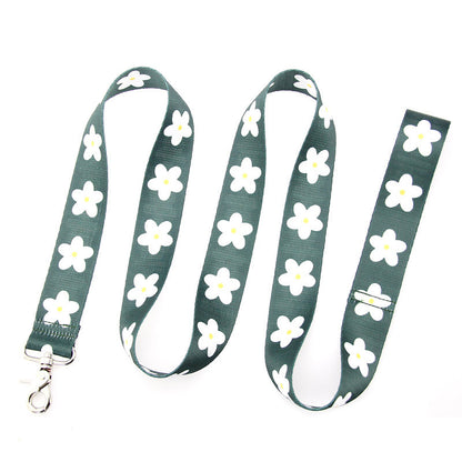 White flowers Vest-style Adult Dog Leash